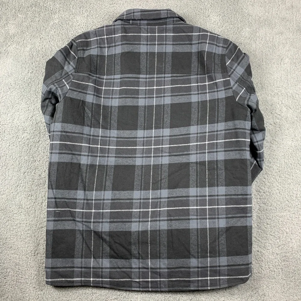 Levis Jacket Mens Medium‎ Grey Flannel Quilted Filled Shacket Inside Pocket Coat